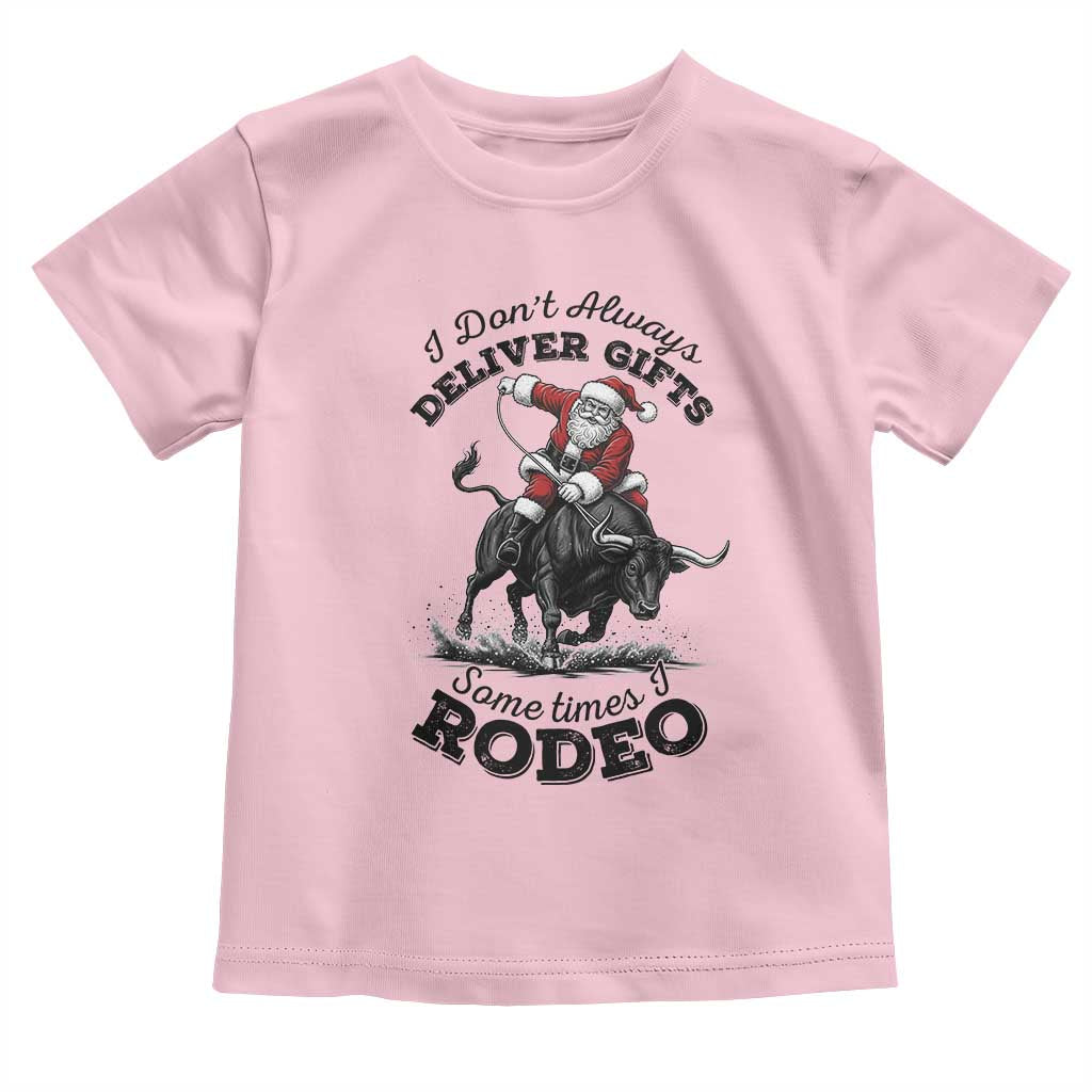 Funny Black Santa Cowboy Bull Rider Christmas Toddler T Shirt I Do Not Deliver Gifts I Rodeo - Wonder Print Shop