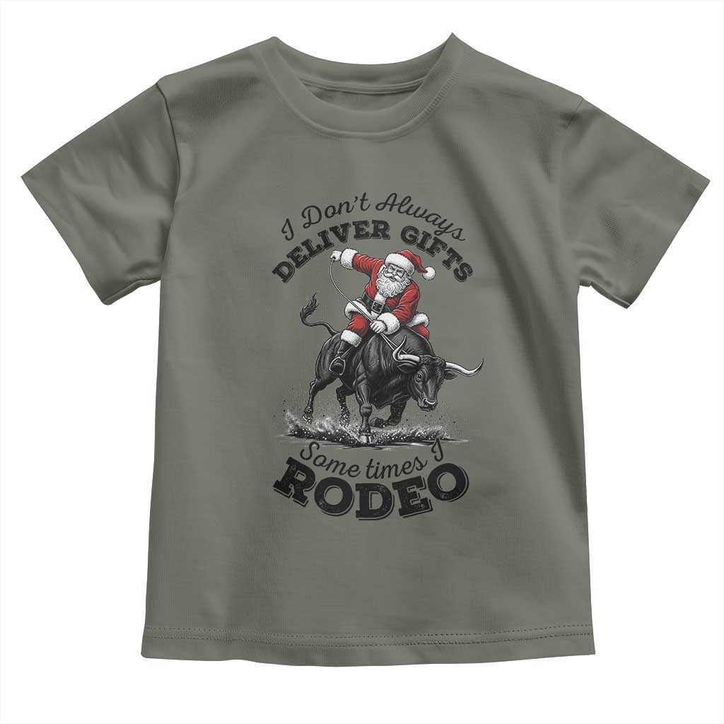 Funny Black Santa Cowboy Bull Rider Christmas Toddler T Shirt I Do Not Deliver Gifts I Rodeo - Wonder Print Shop
