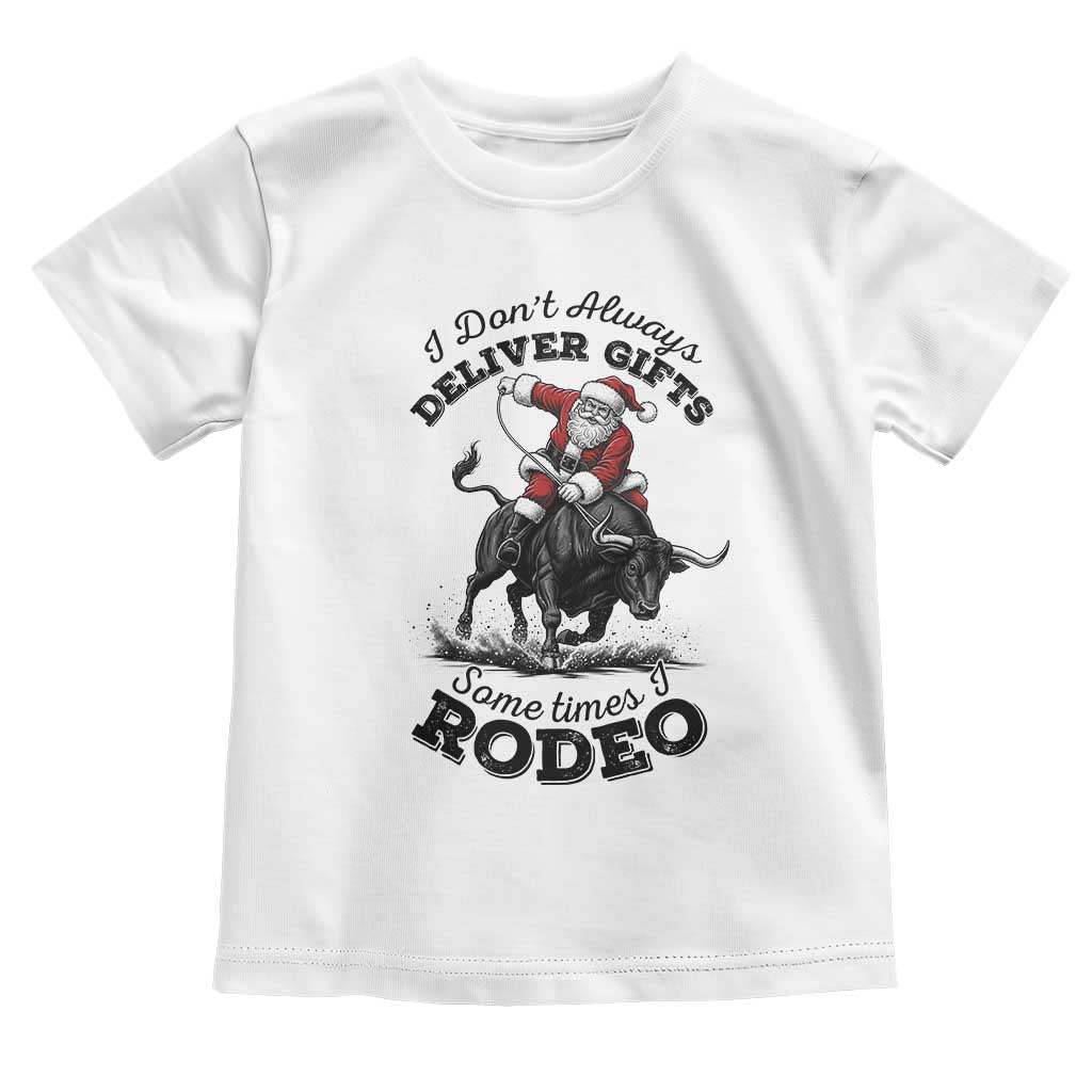 Funny Black Santa Cowboy Bull Rider Christmas Toddler T Shirt I Do Not Deliver Gifts I Rodeo - Wonder Print Shop