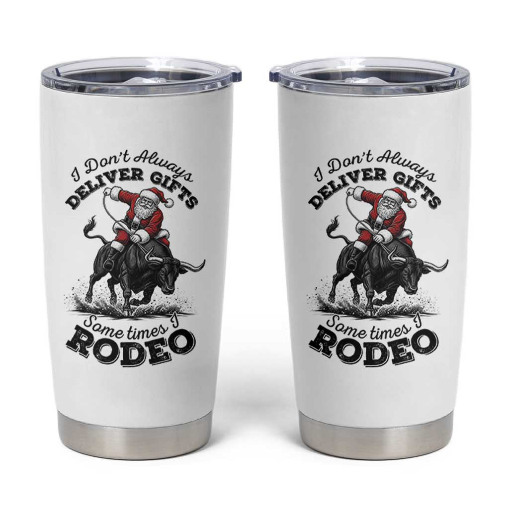 Funny Black Santa Cowboy Bull Rider Christmas Tumbler Cup I Do Not Deliver Gifts I Rodeo - Wonder Print Shop
