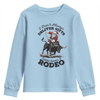Funny Black Santa Cowboy Bull Rider Christmas Youth Sweatshirt I Do Not Deliver Gifts I Rodeo - Wonder Print Shop