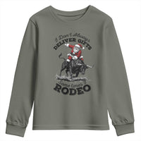 Funny Black Santa Cowboy Bull Rider Christmas Youth Sweatshirt I Do Not Deliver Gifts I Rodeo - Wonder Print Shop