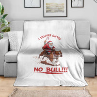 Funny Santa Pitbull Christmas Throw Blanket I Deliver Gifts No Bull - Wonder Print Shop