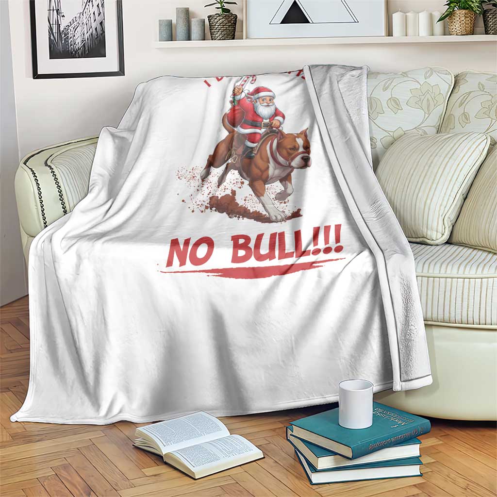 Funny Santa Pitbull Christmas Throw Blanket I Deliver Gifts No Bull - Wonder Print Shop