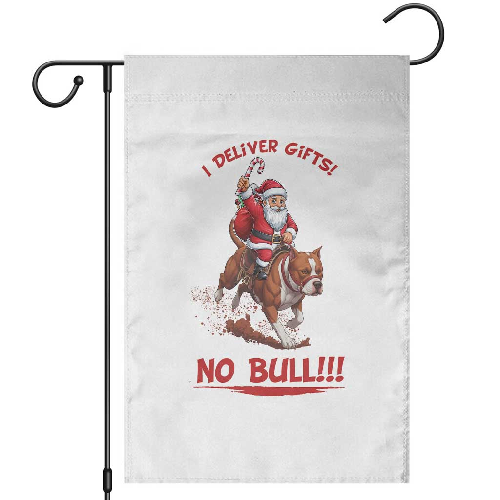 Funny Santa Pitbull Christmas Garden Flag I Deliver Gifts No Bull - Wonder Print Shop