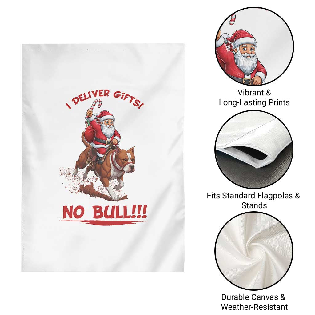 Funny Santa Pitbull Christmas Garden Flag I Deliver Gifts No Bull - Wonder Print Shop