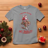 Funny Santa Pitbull Christmas T Shirt I Deliver Gifts No Bull - Wonder Print Shop