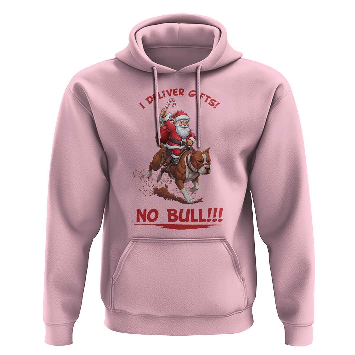 Funny Santa Pitbull Christmas Hoodie I Deliver Gifts No Bull - Wonder Print Shop