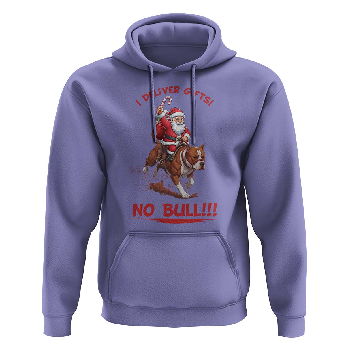 Funny Santa Pitbull Christmas Hoodie I Deliver Gifts No Bull - Wonder Print Shop