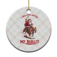 Funny Santa Pitbull Christmas Ceramic Ornament I Deliver Gifts No Bull - Wonder Print Shop