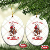 Funny Santa Pitbull Christmas Ceramic Ornament I Deliver Gifts No Bull - Wonder Print Shop