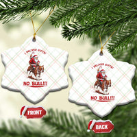 Funny Santa Pitbull Christmas Ceramic Ornament I Deliver Gifts No Bull - Wonder Print Shop