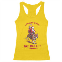 Funny Santa Pitbull Christmas Racerback Tank Top I Deliver Gifts No Bull - Wonder Print Shop