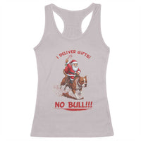 Funny Santa Pitbull Christmas Racerback Tank Top I Deliver Gifts No Bull - Wonder Print Shop