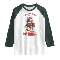 Funny Santa Pitbull Christmas Raglan Shirt I Deliver Gifts No Bull - Wonder Print Shop