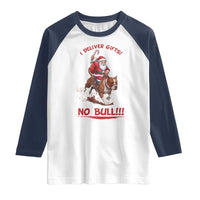 Funny Santa Pitbull Christmas Raglan Shirt I Deliver Gifts No Bull - Wonder Print Shop