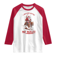 Funny Santa Pitbull Christmas Raglan Shirt I Deliver Gifts No Bull - Wonder Print Shop