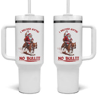 Funny Santa Pitbull Christmas Tumbler With Handle I Deliver Gifts No Bull - Wonder Print Shop