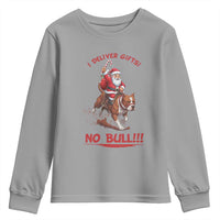 Funny Santa Pitbull Christmas Youth Sweatshirt I Deliver Gifts No Bull - Wonder Print Shop