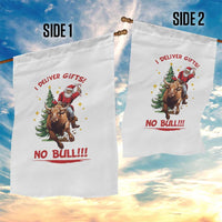 Funny Black Santa Bull Riding Christmas Garden Flag I Deliver Gifts No Bull - Wonder Print Shop