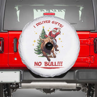 Funny Black Santa Bull Riding Christmas Spare Tire Cover I Deliver Gifts No Bull - Wonder Print Shop