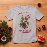 Funny Black Santa Bull Riding Christmas T Shirt I Deliver Gifts No Bull - Wonder Print Shop