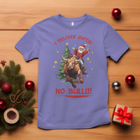 Funny Black Santa Bull Riding Christmas T Shirt I Deliver Gifts No Bull - Wonder Print Shop