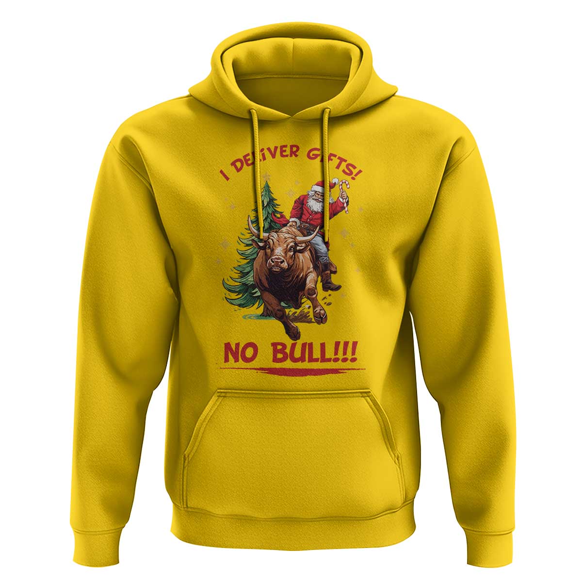 Funny Black Santa Bull Riding Christmas Hoodie I Deliver Gifts No Bull - Wonder Print Shop