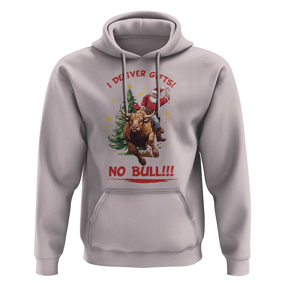 Funny Black Santa Bull Riding Christmas Hoodie I Deliver Gifts No Bull - Wonder Print Shop