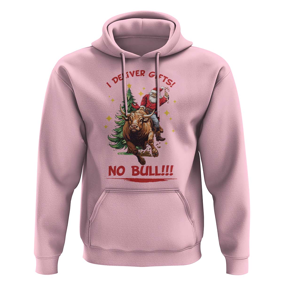 Funny Black Santa Bull Riding Christmas Hoodie I Deliver Gifts No Bull - Wonder Print Shop