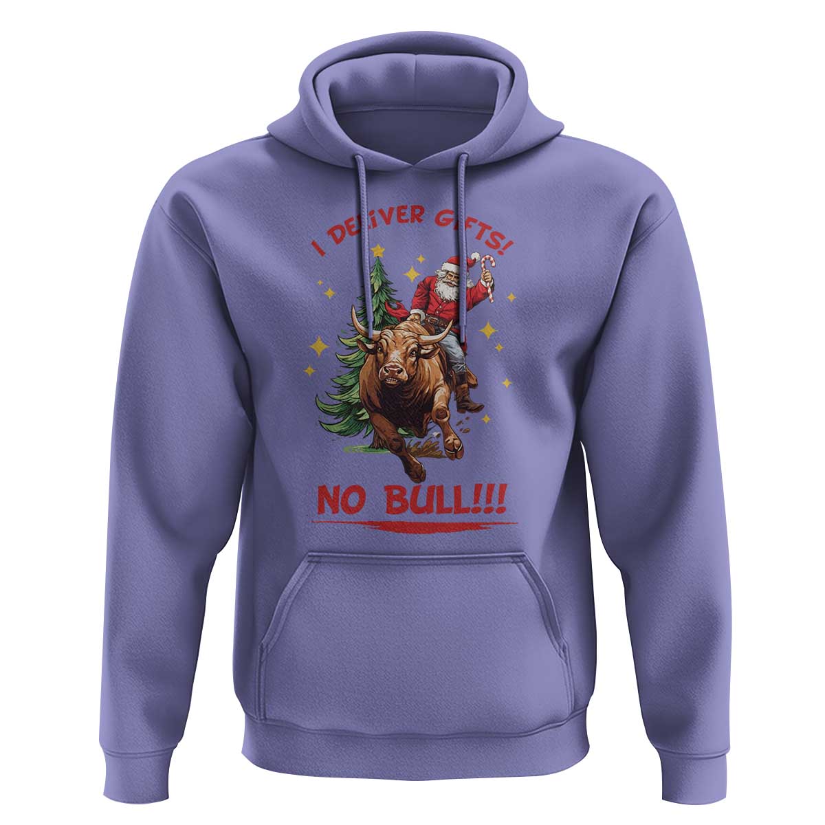 Funny Black Santa Bull Riding Christmas Hoodie I Deliver Gifts No Bull - Wonder Print Shop