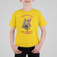 Funny Black Santa Bull Riding Christmas T Shirt For Kid I Deliver Gifts No Bull - Wonder Print Shop
