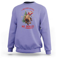 Funny Black Santa Bull Riding Christmas Sweatshirt I Deliver Gifts No Bull - Wonder Print Shop