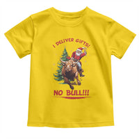 Funny Black Santa Bull Riding Christmas Toddler T Shirt I Deliver Gifts No Bull - Wonder Print Shop