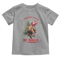 Funny Black Santa Bull Riding Christmas Toddler T Shirt I Deliver Gifts No Bull - Wonder Print Shop