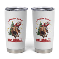 Funny Black Santa Bull Riding Christmas Tumbler Cup I Deliver Gifts No Bull - Wonder Print Shop
