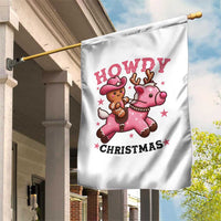Howdy Christmas Garden Flag Funny Gingerbread Cowboy Riding Reindeer Gift For Girl - Wonder Print Shop