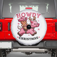 Howdy Christmas Spare Tire Cover Funny Gingerbread Cowboy Riding Reindeer Gift For Girl - Wonder Print Shop
