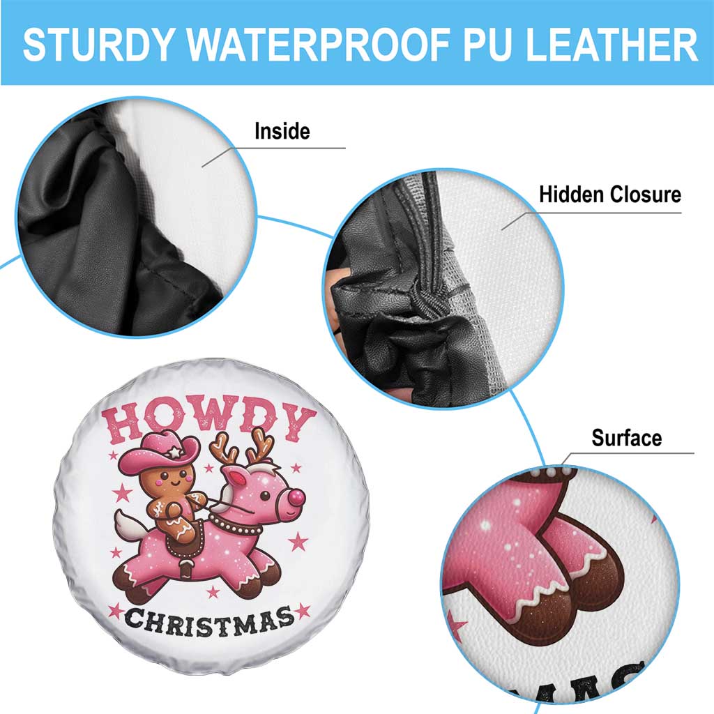 Howdy Christmas Spare Tire Cover Funny Gingerbread Cowboy Riding Reindeer Gift For Girl - Wonder Print Shop