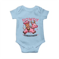 Howdy Christmas Baby Onesie Funny Gingerbread Cowboy Riding Reindeer Gift For Girl - Wonder Print Shop