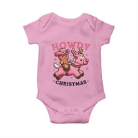 Howdy Christmas Baby Onesie Funny Gingerbread Cowboy Riding Reindeer Gift For Girl - Wonder Print Shop