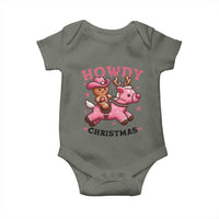 Howdy Christmas Baby Onesie Funny Gingerbread Cowboy Riding Reindeer Gift For Girl - Wonder Print Shop