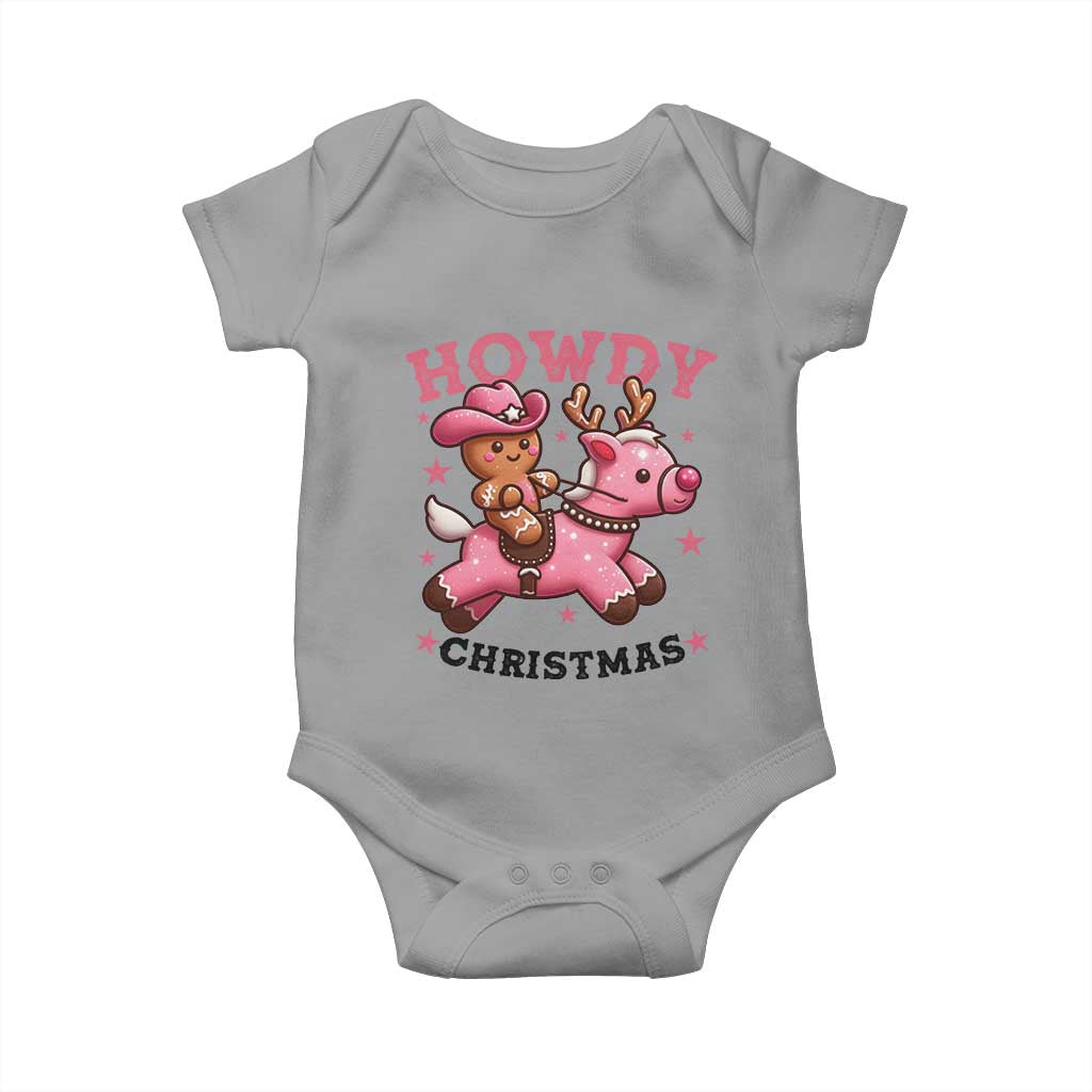 Howdy Christmas Baby Onesie Funny Gingerbread Cowboy Riding Reindeer Gift For Girl - Wonder Print Shop