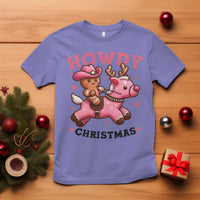 Howdy Christmas T Shirt Funny Gingerbread Cowboy Riding Reindeer Gift For Girl - Wonder Print Shop