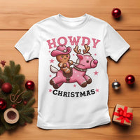 Howdy Christmas T Shirt Funny Gingerbread Cowboy Riding Reindeer Gift For Girl - Wonder Print Shop