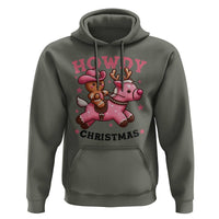 Howdy Christmas Hoodie Funny Gingerbread Cowboy Riding Reindeer Gift For Girl - Wonder Print Shop