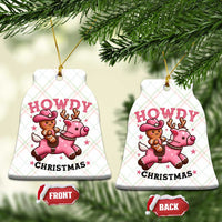 Howdy Christmas Ceramic Ornament Funny Gingerbread Cowboy Riding Reindeer Gift For Girl - Wonder Print Shop