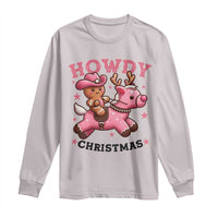 Howdy Christmas Long Sleeve Shirt Funny Gingerbread Cowboy Riding Reindeer Gift For Girl - Wonder Print Shop