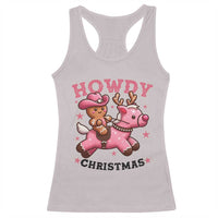 Howdy Christmas Racerback Tank Top Funny Gingerbread Cowboy Riding Reindeer Gift For Girl - Wonder Print Shop