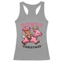 Howdy Christmas Racerback Tank Top Funny Gingerbread Cowboy Riding Reindeer Gift For Girl - Wonder Print Shop